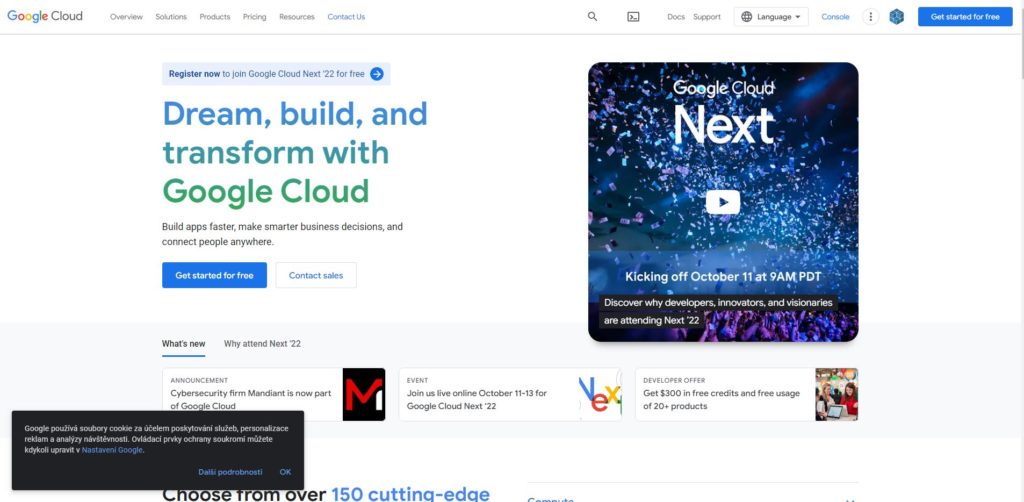 Google Cloud projekt: Krok 1